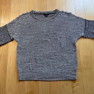 J. Crew Cotton Navy Blue Stripe Sweater